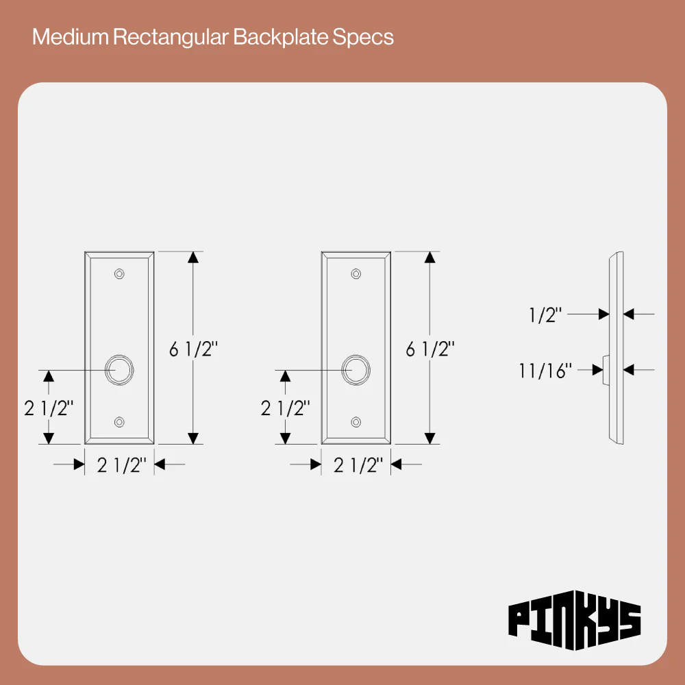 Medium Rectangular Interior Hardware | Made to Order - Image 4