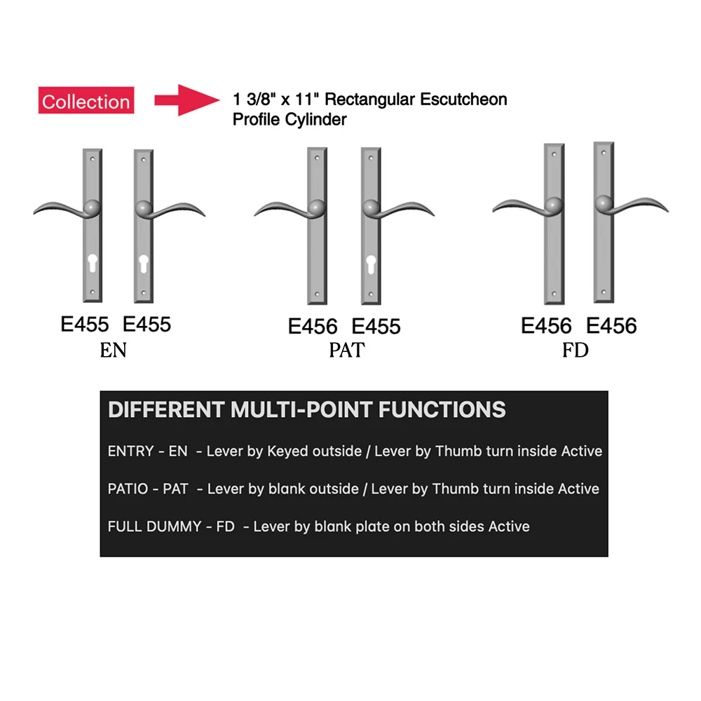 Multi-Point 1 ⅜" x 11" Rectangular Escutcheon | Made to Order - Image 4