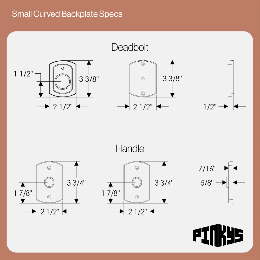 Small Curved Entry Hardware | Made to Order - Image 4