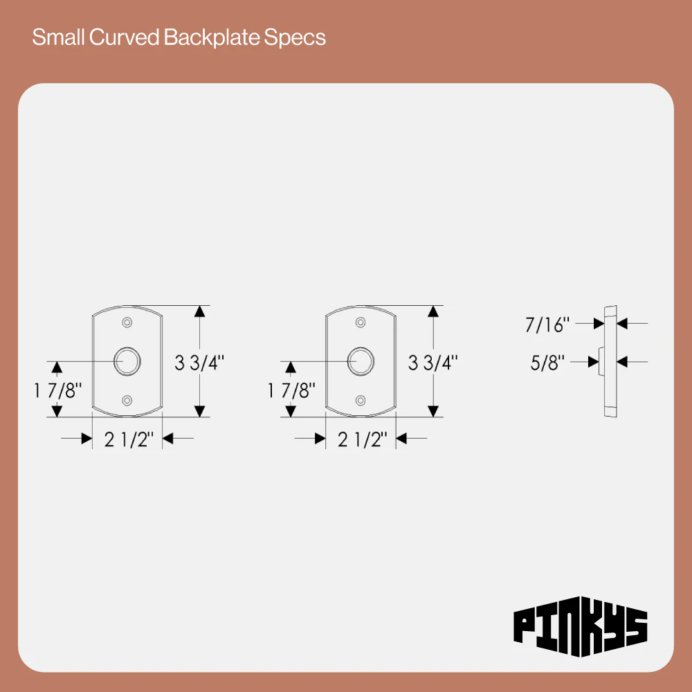 Small Curved Interior Hardware | Made to Order - Image 4